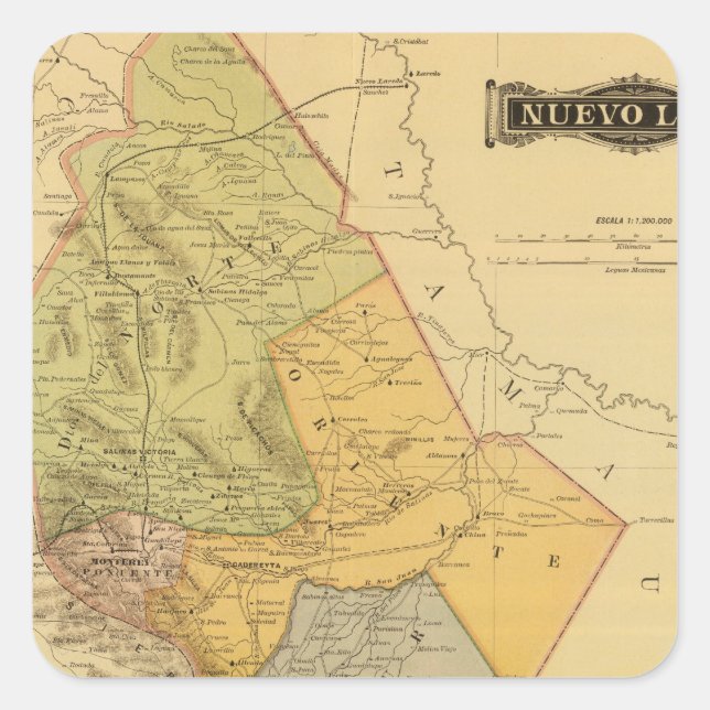Nuevo Leon Quadratischer Aufkleber (Vorderseite)