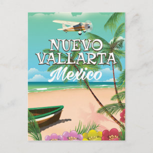 Nuevo Vallarta Mexiko Strand Reiseplakat Postkarte