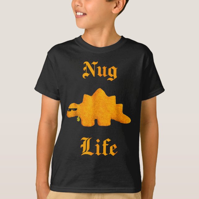 Nug Life Dinosaur Chicken Nugget Funny Retro  T-Shirt (Vorderseite)
