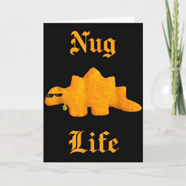 Nug Life Dinosaurier Chicken Nugget Lustig Retro  Karte (Vorderseite)