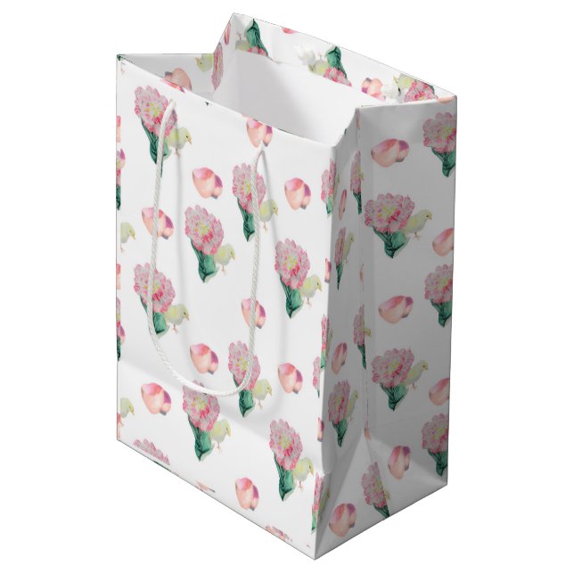 Nugget Baby Easter Chick and Tulip Mittlere Geschenktüte (Vorderseite Schrägansicht)