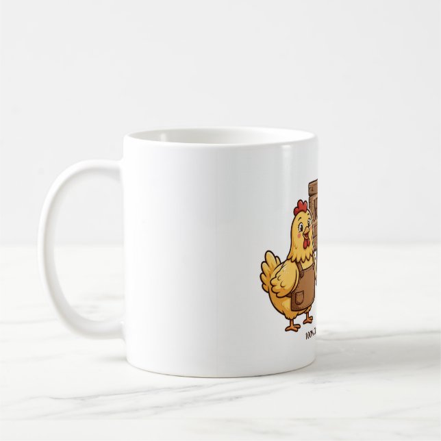 Nugget-Fabrik Lustiger Hühnerhalter Kaffeetasse (Links)