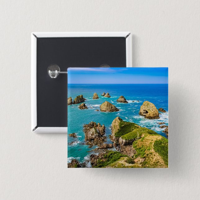 Nugget Point Inseln, Neuseeland Button (Vorne & Hinten)