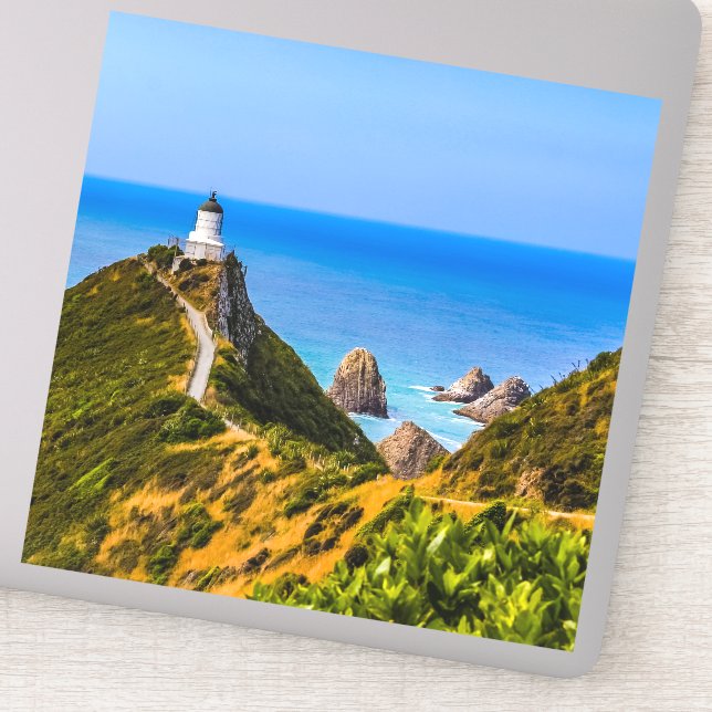 Nugget Point Leuchtturm, Neuseeland Aufkleber (Detail)