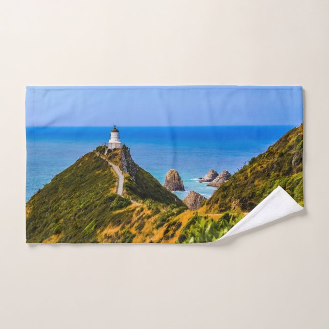 Nugget Point Leuchtturm, Neuseeland Badhandtuch Set (Handtuch)
