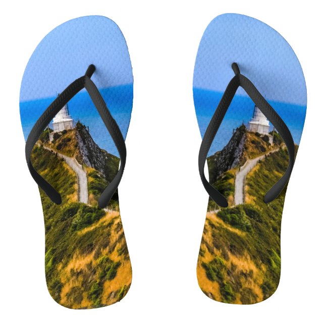 Nugget Point Leuchtturm, Neuseeland Flip Flops (Fußbett)