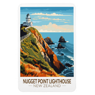 Nugget Point Leuchtturm Neuseeland Reise Vintage Magnet