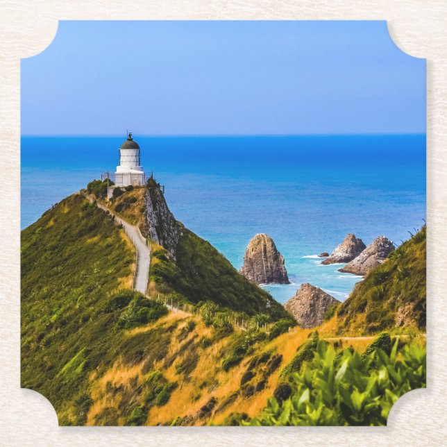 Nugget Point Leuchtturm, Neuseeland Untersetzer (Vorderseite)