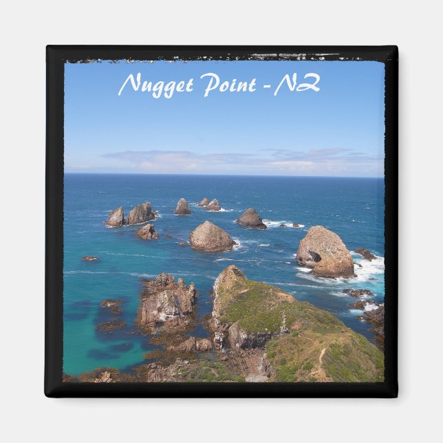 Nugget Point Rock Circle, NZ -2 (Kühlschrankmagnet Magnet (Vorne)