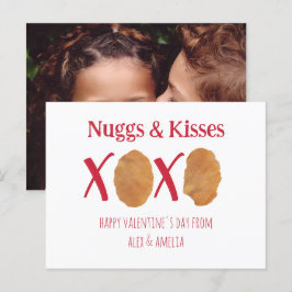 Nuggs & Kisses Chicken Nuggets Pun Valentine Foto Postkarte