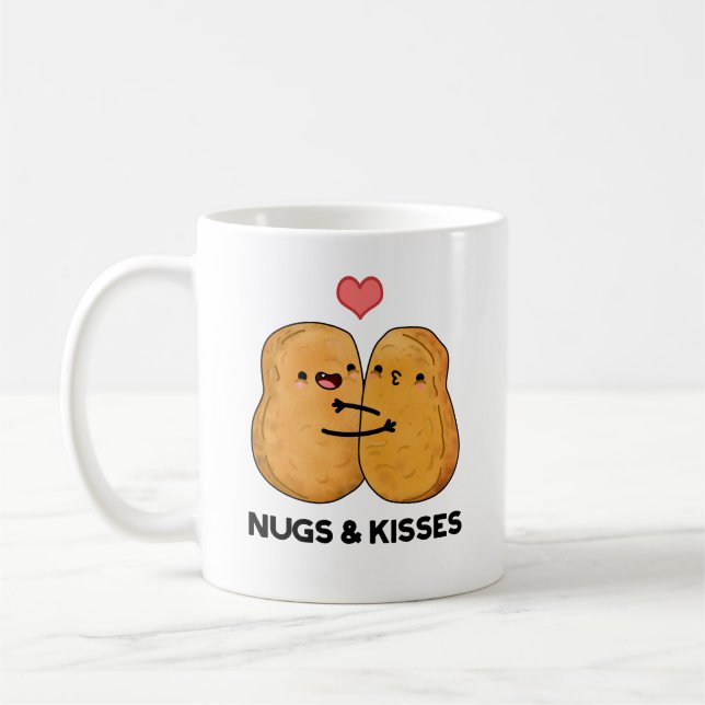 Nugs and Kisses Funny Chicken Nugget Pub Kaffeetasse (Links)