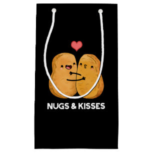 Nugs and Kisses Funny Chicken Nugget Pun Dark BG Kleine Geschenktüte