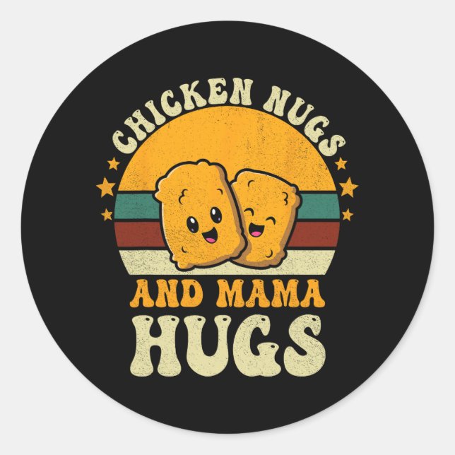 Nugs und Mama Hugs Kleinkind für Hühnernugget-Lieb Runder Aufkleber (Vorderseite)