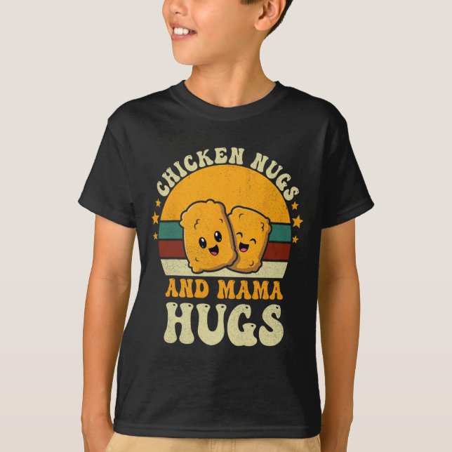 Nugs und Mama Hugs Kleinkind für Hühnernugget-Lieb T-Shirt (Vorderseite)