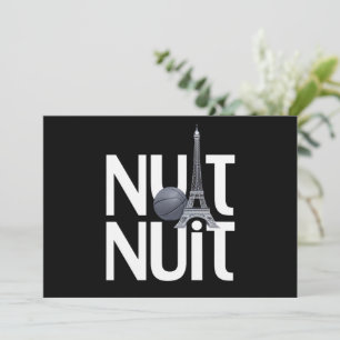 Nuit Nuit Basketball Night French Word Paris Tower Einladung