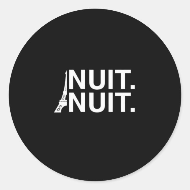Nuit Nuit Paris Runder Aufkleber (Vorderseite)