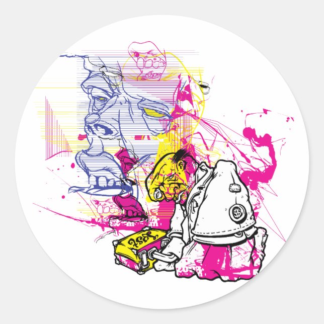 Nuke Revolution Runder Aufkleber (Vorderseite)