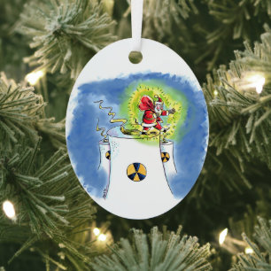 Nuked Weihnachtsmann oval Metall-Ornament Ornament Aus Metall