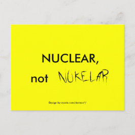 NUKLEAR, nicht NUKELAR Postkarte