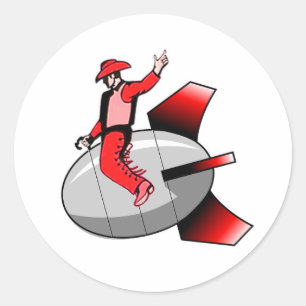 Nukleare Bombe reiten Runder Aufkleber