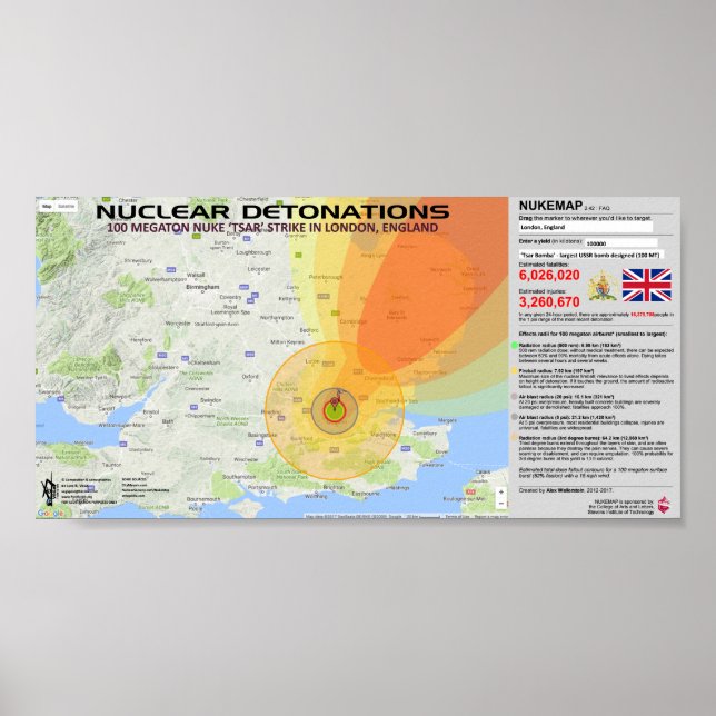 Nukleare Detonationen - England Poster (Vorne)