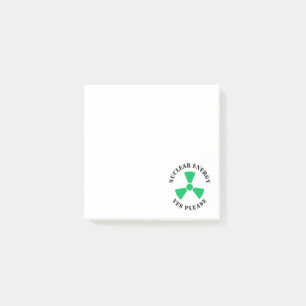 Nukleare Energie, ja, bitte, Nuklearer Power Einla Post-it Klebezettel