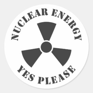 Nukleare Energie, ja, bitte, Nuklearer Power Einla Runder Aufkleber