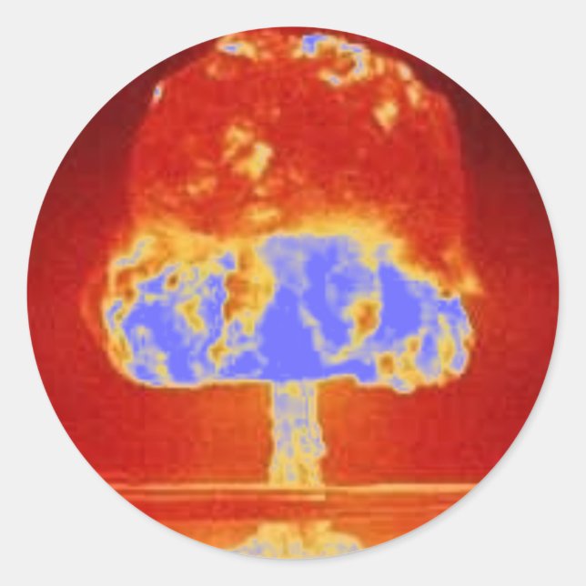 nukleare Explosion Runder Aufkleber (Vorderseite)