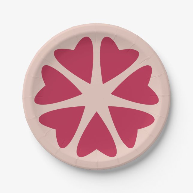 Nukleare Herzen - magenta rot - Bild. Pappteller (Vorderseite)