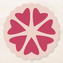 Nukleare Herzen - magenta rot - Bild. Untersetzer