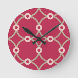 Nukleare Konnektivität - magenta - nahtloses Muste Runde Wanduhr