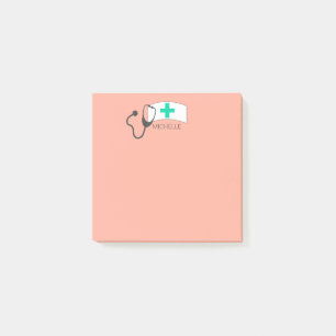 Nukleare Medical Stethoscope Pastel Orange maßges Post-it Klebezettel