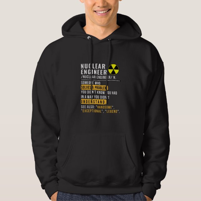 Nuklearer Ingenieur Definition Funny Hoodie (Vorderseite)