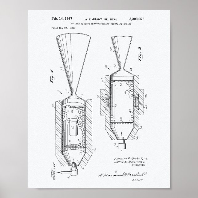 Nuklearer Isotope-Motor 1963 Weißbuch über Patentk Poster (Vorne)