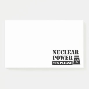 Nuklearer Power Ja Bitte Erklärung Post-it Klebezettel