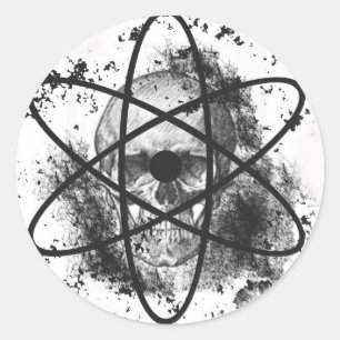 "Nukleares Antiskelett " * Runder Aufkleber