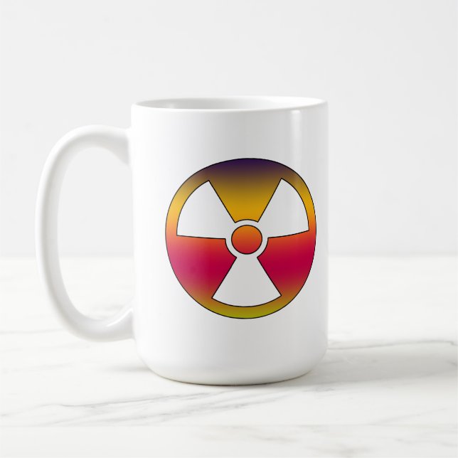 Nukleares radioaktives Zeichen Kaffeetasse (Links)