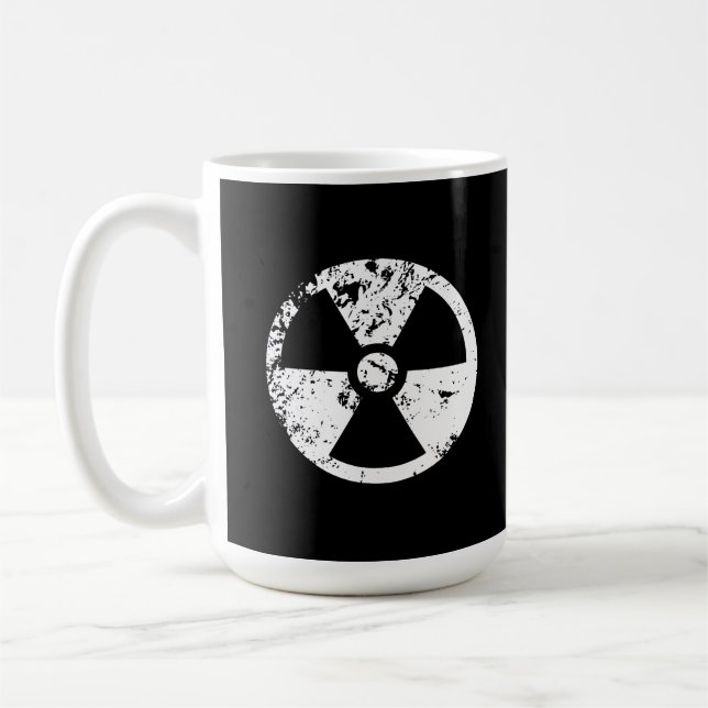 Nukleares radioaktives Zeichen Kaffeetasse (Links)