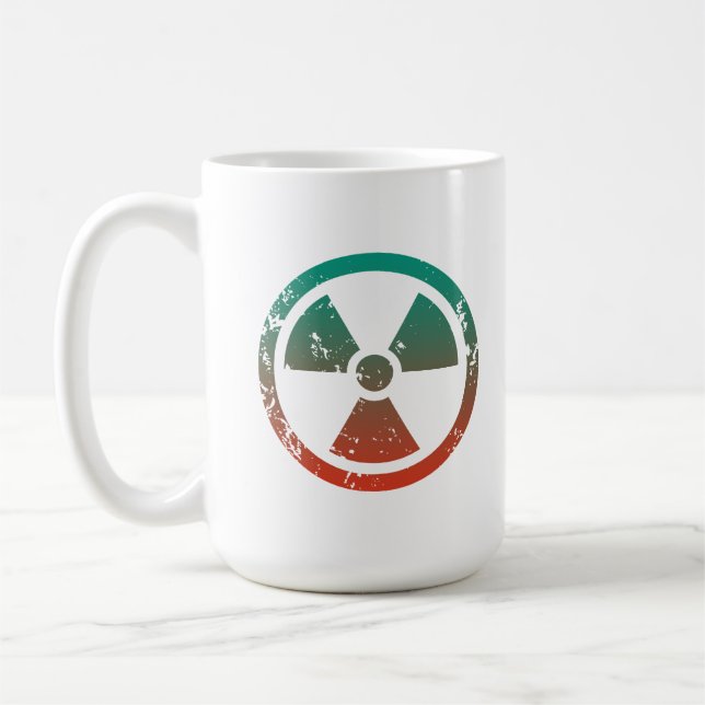 Nukleares radioaktives Zeichen Kaffeetasse (Links)
