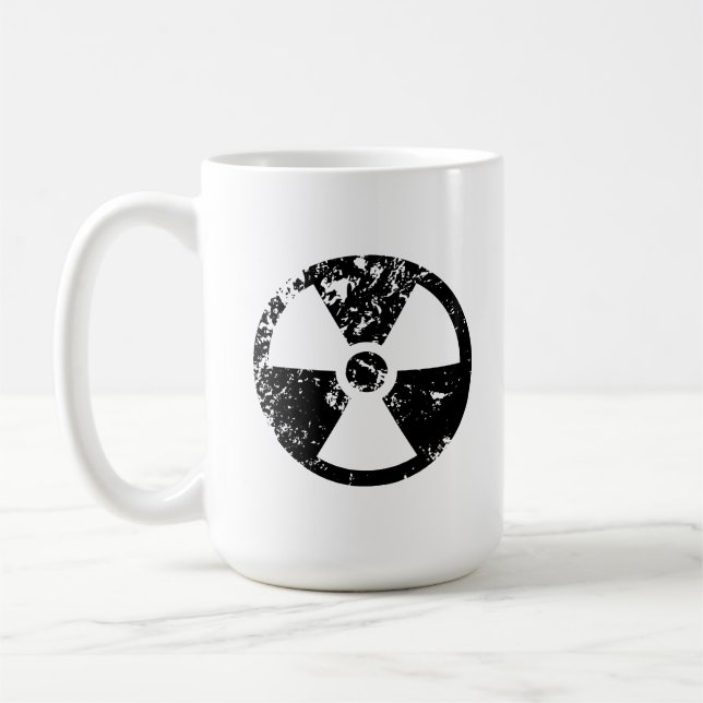 Nukleares radioaktives Zeichen Kaffeetasse (Links)