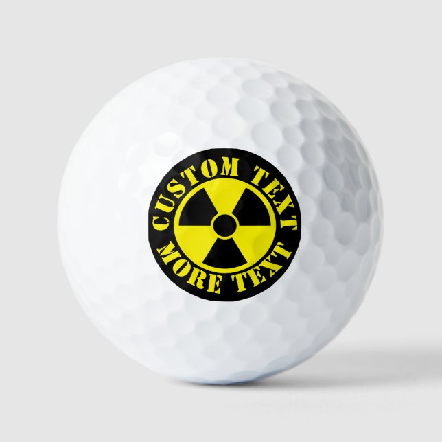 Nukleares Warnsymbol in Schwarz/Gelb Golfball (Vorderseite)