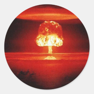 Nuklearexplosion Runder Aufkleber