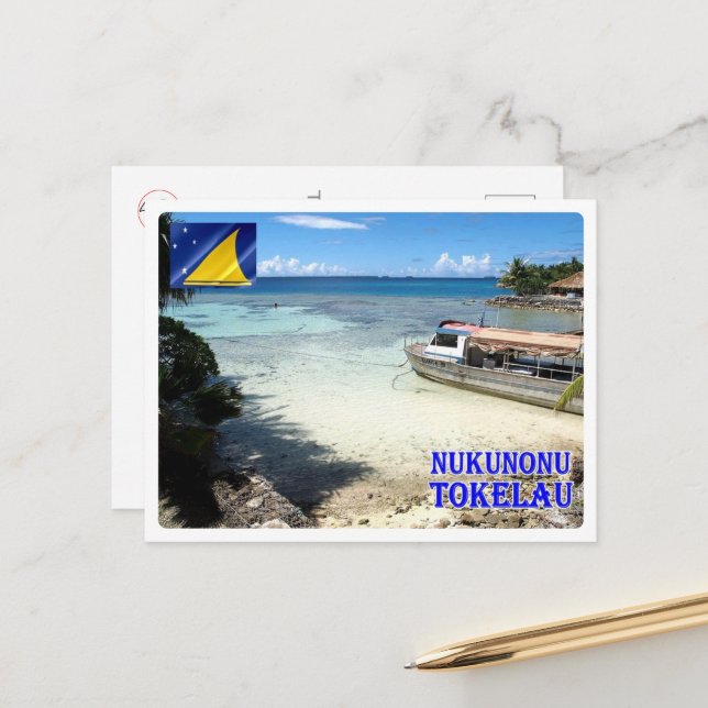 Nukunonu - Tokelau - Panorama - Postkarte (Vorderseite/Rückseite Beispiel)