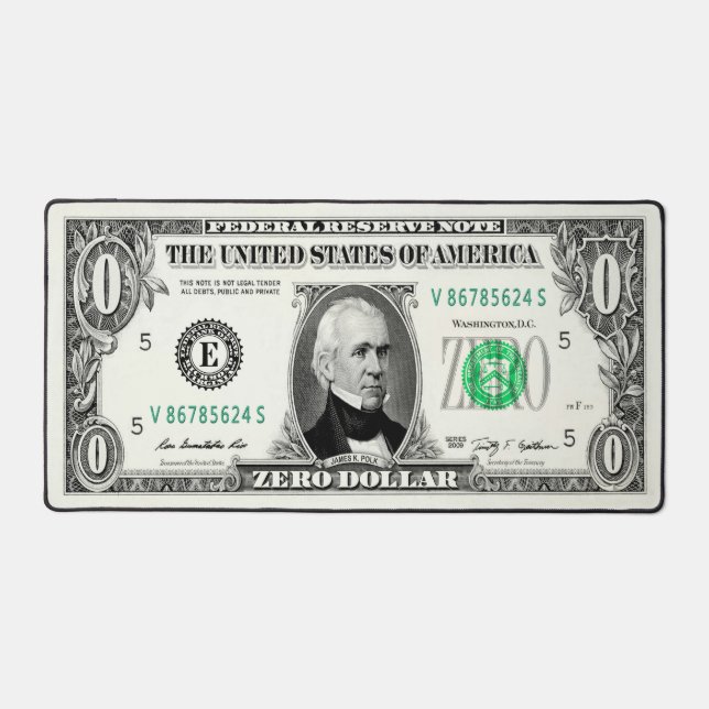 Null-Dollar-Schein Schreibtischunterlage (Vorderseite)