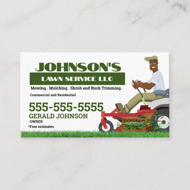 Null drehen Lawn Care Business Card Visitenkarte (Vorderseite)