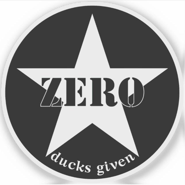 Null Ducks gegeben Star (weiß) Aufkleber (Vorderseite)
