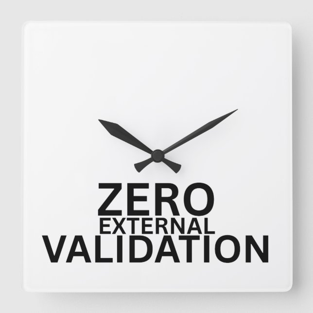 Null externe Validierung Minimalist  Quadratische Wanduhr (Vorderseite)