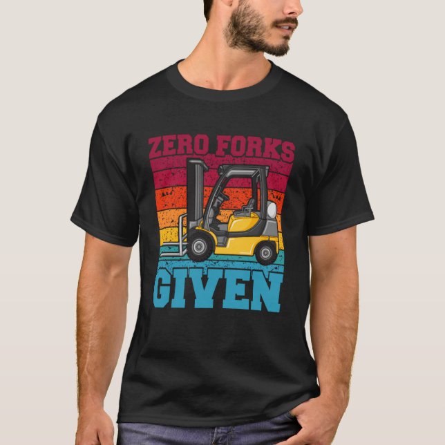 Null Gabelgabeln mit Gabelstaplerlager Logistik T-Shirt (Vorderseite)