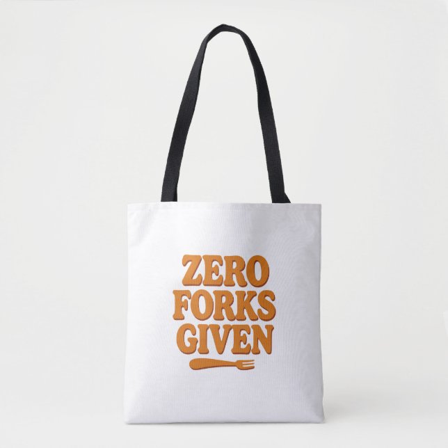 Null Gabeln gegeben Lustige Retro-Tasche (Vorderseite)