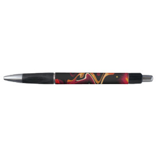 Null Gravity Abstrakt Red Orange und Black Kugelschreiber
